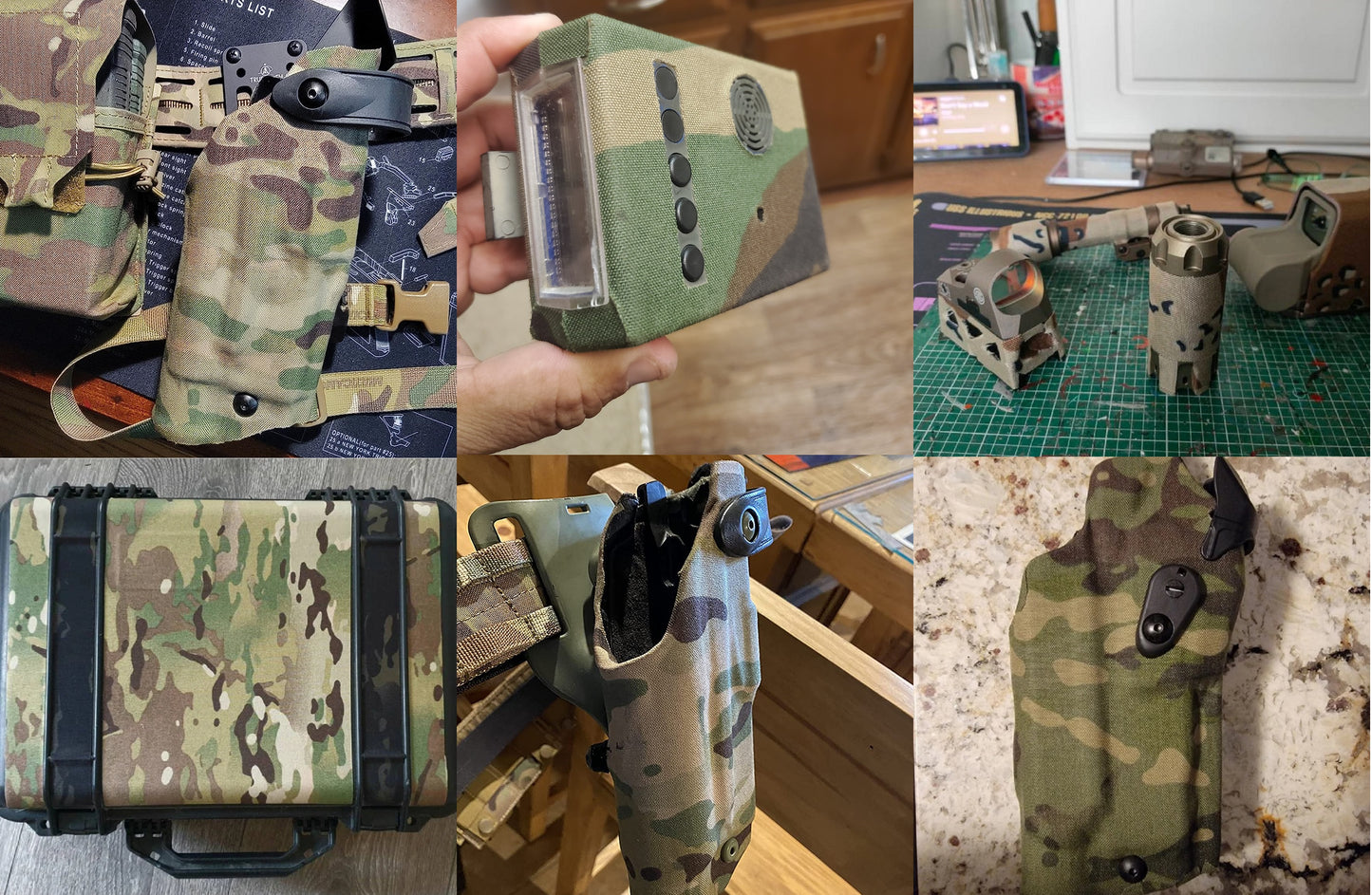 Dangerfield Arms TackGear Wrap 12" x 12" Multicam Cordura Camouflage Adhesive EDC Wrap 500 Denier Adhesive Back